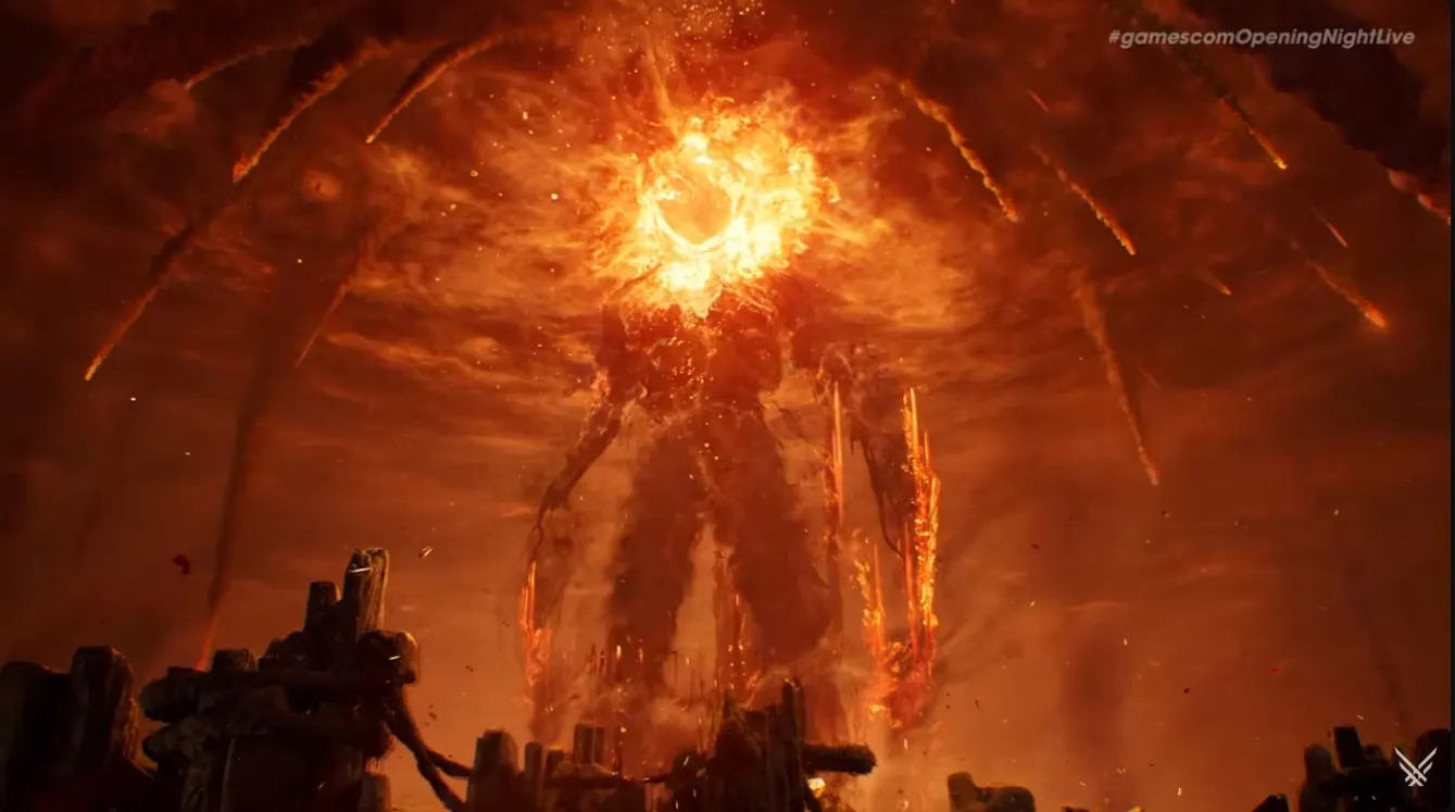 Fiery humanoid form in the official Nodusfall reveal trailer